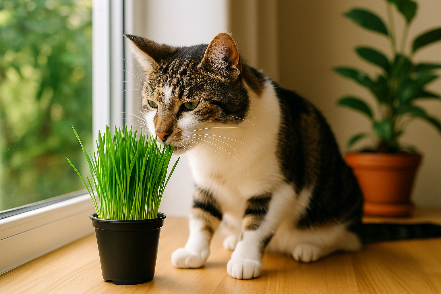 Molly with Cat Grass